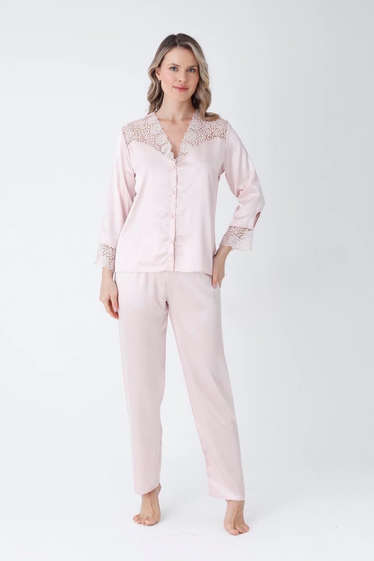 Bridal Glamour 6-Piece skin Nightdress for Women (Pink)
